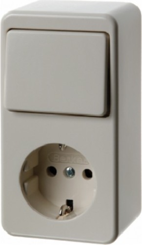Berker Kombination/Steckdose ws Wippschalter, AP 479640 - 479640