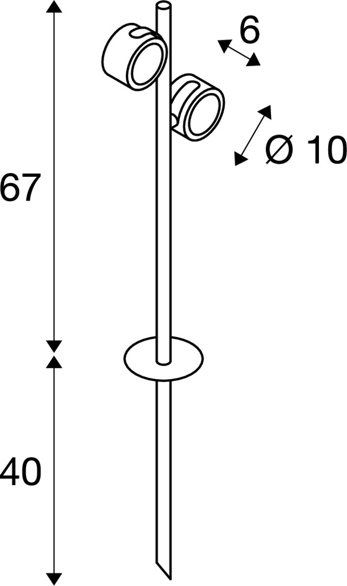 SLV SITRA 360 SPIKE, Outdoor Spiessleuchte, zweiflammig, TCR-TSE, IP44, anthrazit, max. 18W - 231535