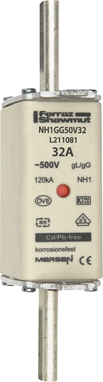 Mersen NH-Sicherungseinsatz SF Gr.1 gG 32A/500V KM NH1GG50V32