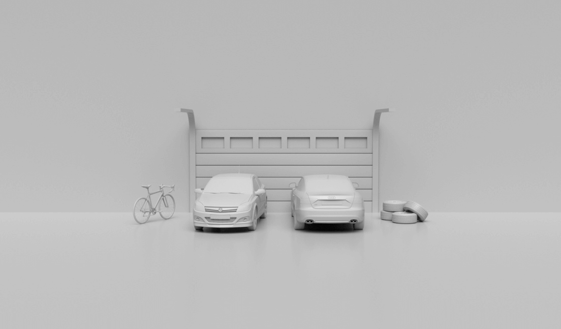 Grafik: Autos in einer Garage