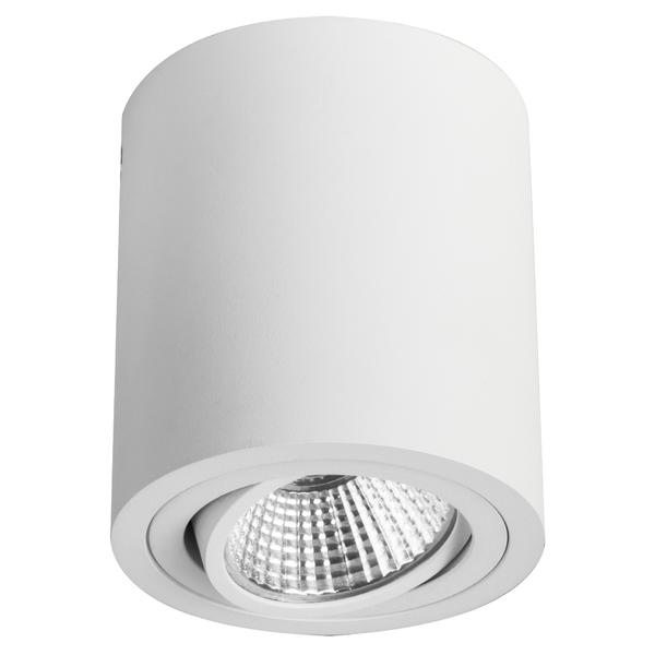Brumberg LED surface-mounted spotlight, textured white, round - 12063173
