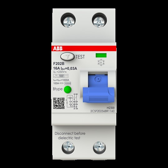ABB Stotz S&J FI-Schutzschalter TypB 2P,16A,30mA F202B-16/0,03-2TE