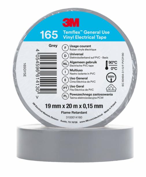 3M Deutschland PVC Elektro-Isolierband 165GY5E Temflex165 gr 19X20