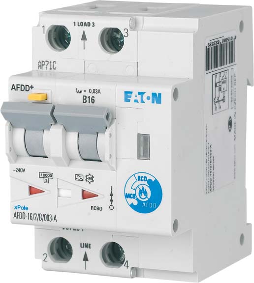 Eaton Brandschutzschalter 2polig, B16A, 30mA AFDD-16/2/B/003-A - 187204 Eaton Brandschutzschalter 2polig, B16A, 30mA AFDD-16/2/B/003-A - 187204