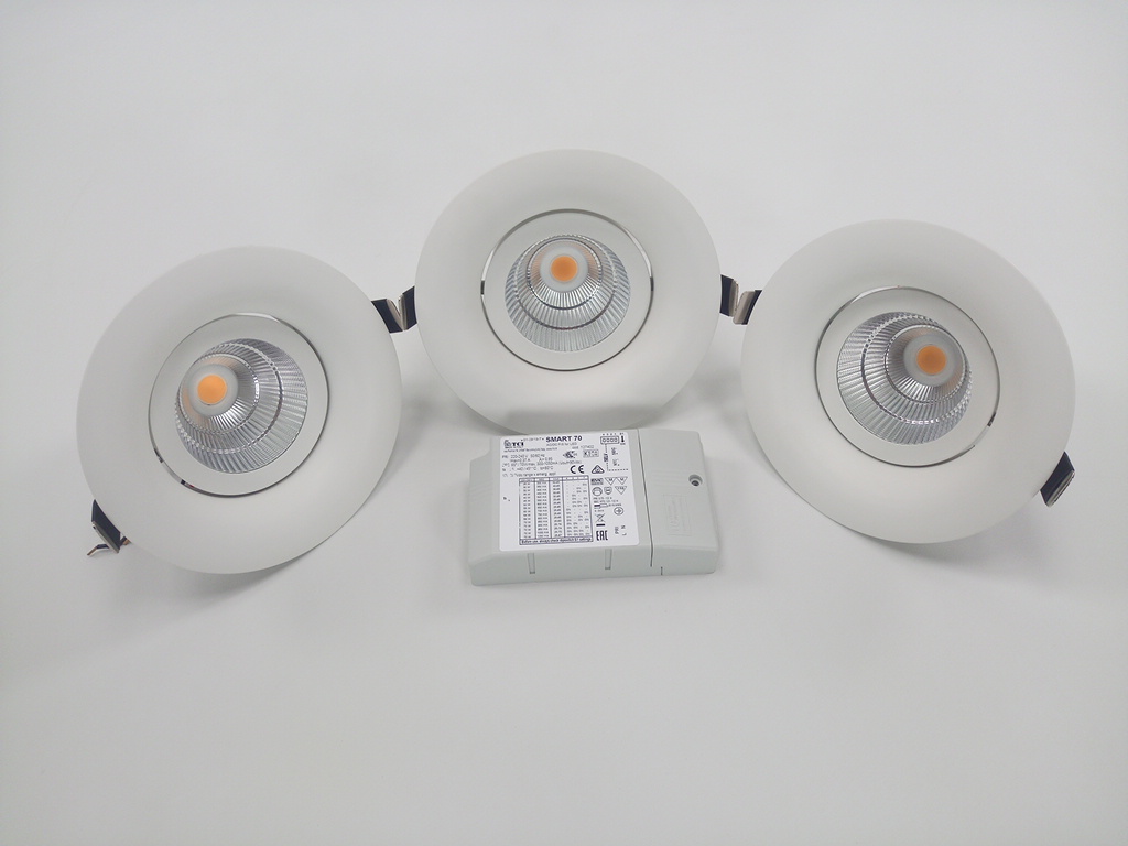 Set of 3 Brumberg LED recessed ceiling downlight 6W IP44 507 lumen incl. driver