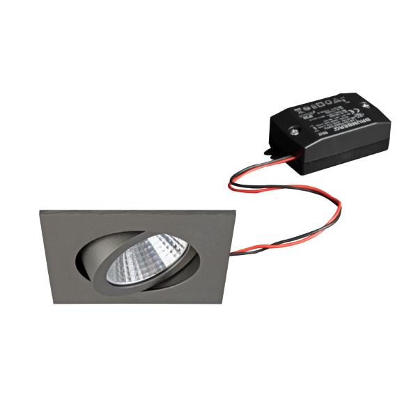 Brumberg recessed LED spotlight 7W 230V square titan-matt - 38262643