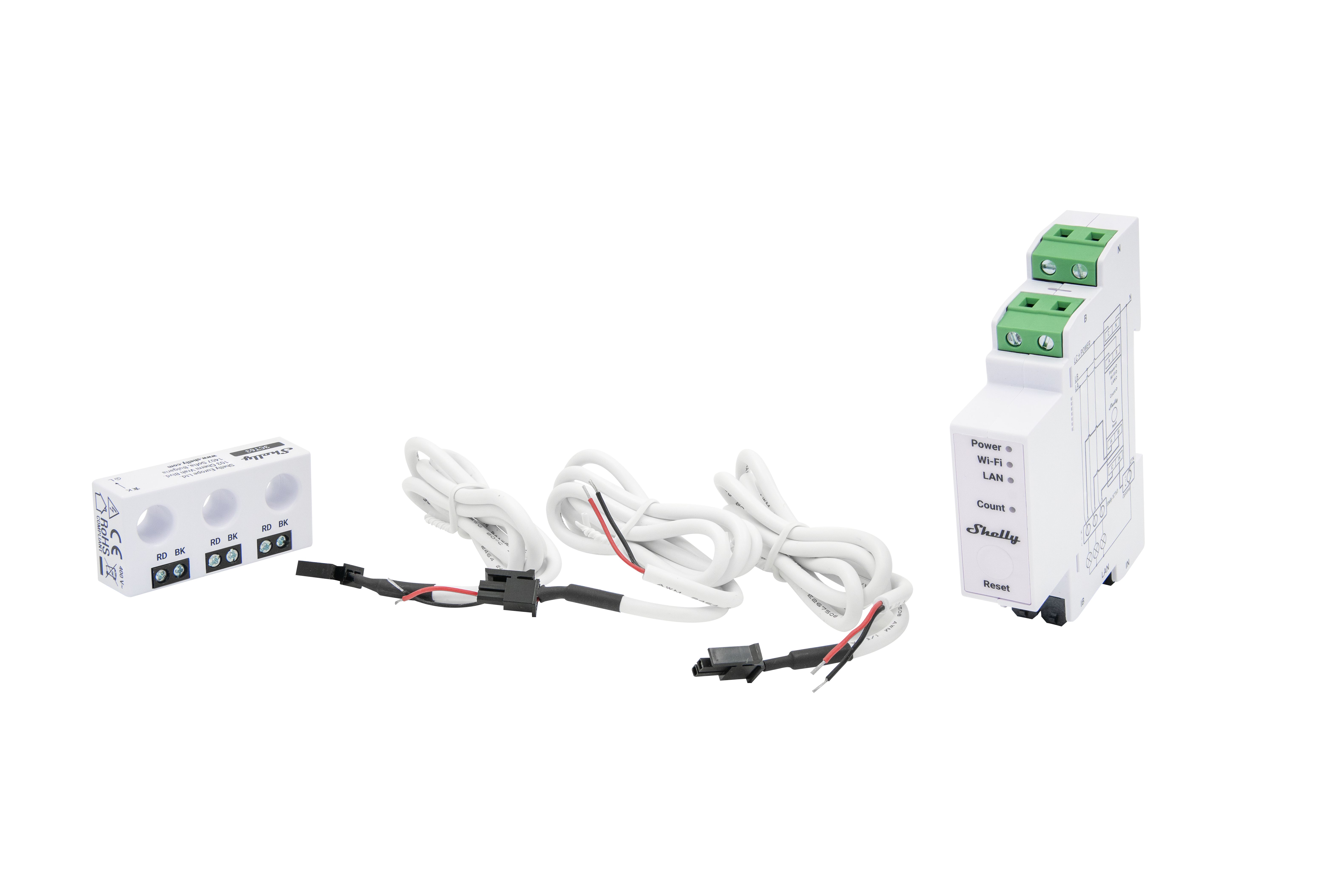 Shelly Hutschiene Pro 3EM-3CT63 Stromzähler inkl. CT Messfunktion WLAN LAN BT