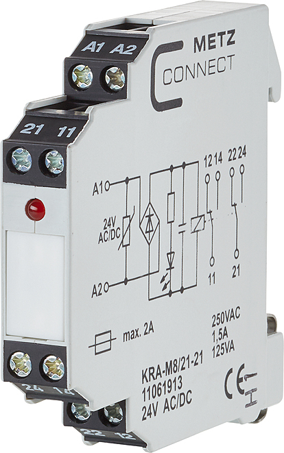 Metz Connect Koppelbaustein 2W KRA-M8/21-21 24AC/DC