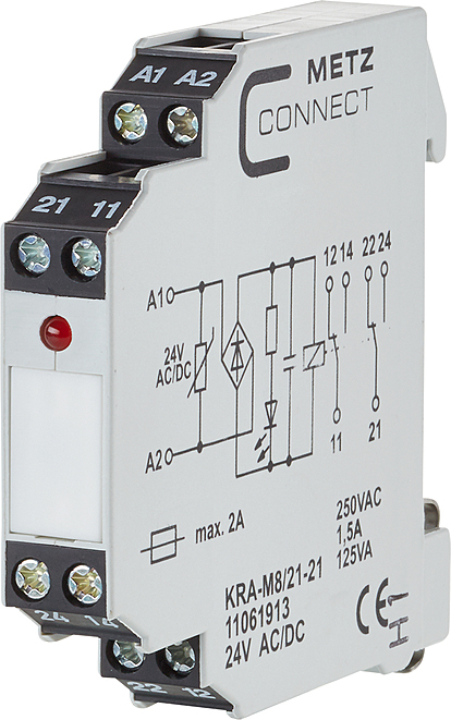 Metz Connect Koppelbaustein 2W KRA-M8/21-21 24AC/DC - 11061913