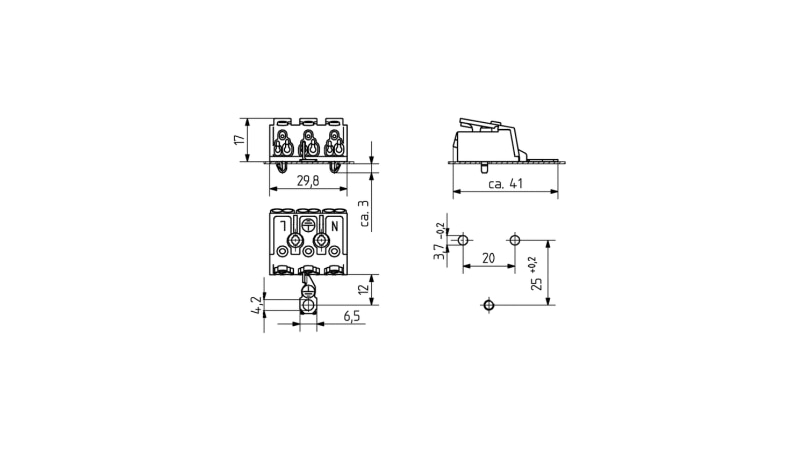 BJB 3-pole pushwire terminal blocks 46.413.1114.50