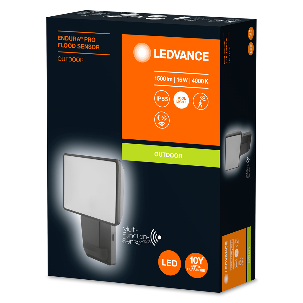 Ledvance LED decorative outdoor luminaire ENDURA PRO FLOOD SENSOR 15W 840 IP55 DG
