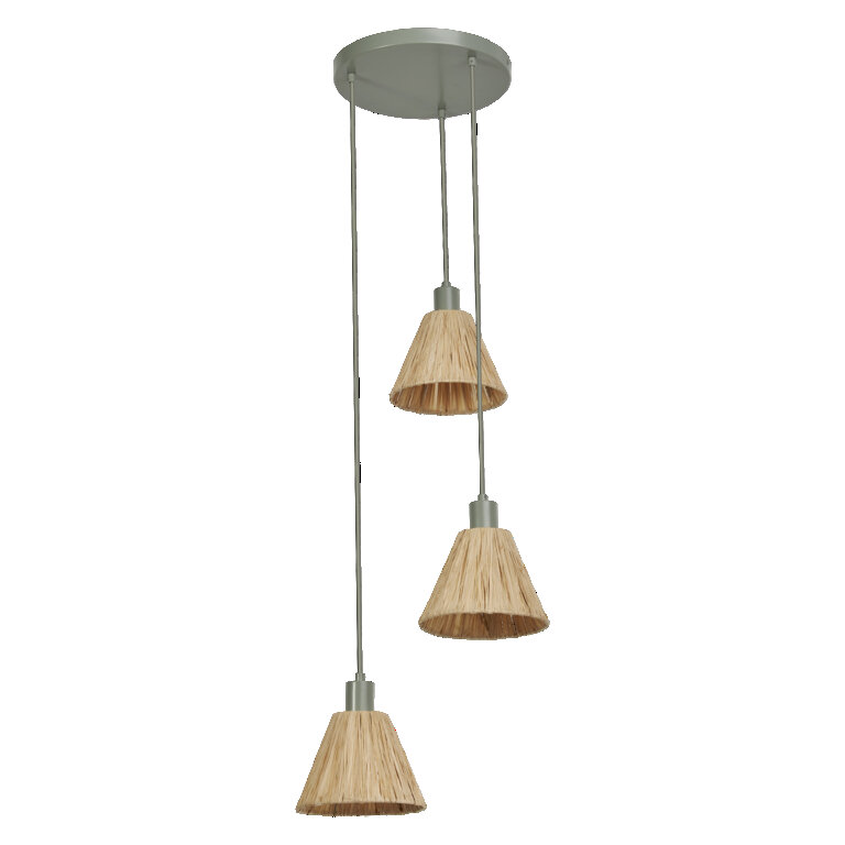 LEDVANCE Decor Raffia Pendant Plate 3XE27 Green - 4058075838192