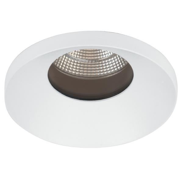 Brumberg recessed LED downlight, IP54, textured white, round - 12270173