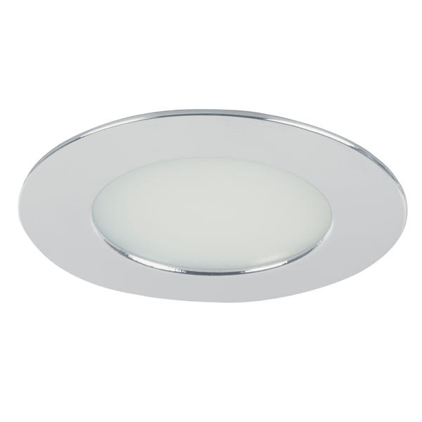 Brumberg recessed LED downlight, IP44, chrome, round - 12127023