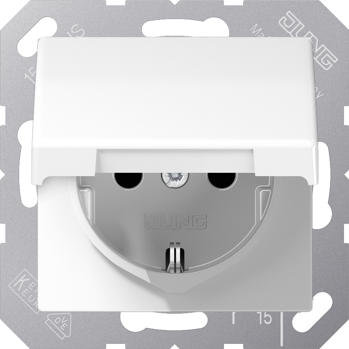 Presa Schuko JUNG KI CD5120BFKIWW: Presa Elettrica Originale, Robusta E Durevole, Colore Bianco, Per Installazioni Civili