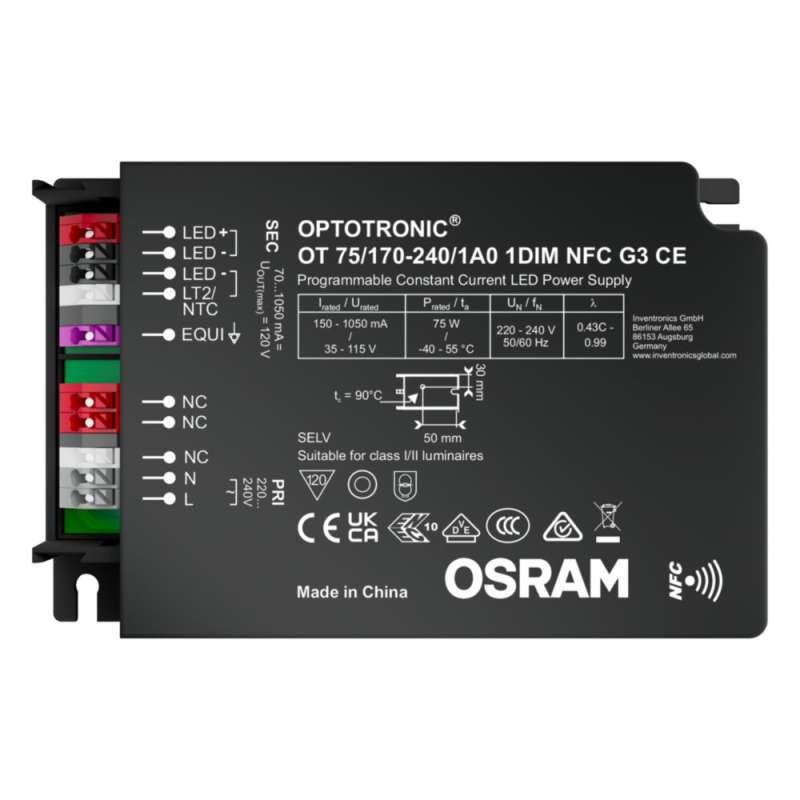 Inventronics LED-Treiber OT 75/170-240/1A0 1DIM NFC G3 CE