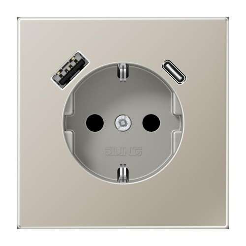 Jung ES1520NAKLSL SCHUKO-Steckdose, 16 A 250 V ~, Mit Schriftfeld Safety Klappdeckel Mit