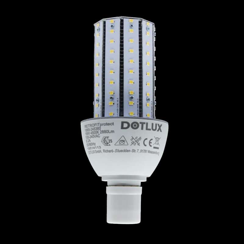 DOTLUX LED-Strassenlampe RETROFITprotect E27 28W 3000K main image 0